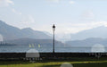 Tranquil Lake Annecy, France View with Lantern – Serene Landscape Photography Digital Download