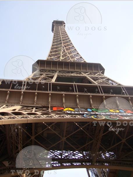 Eiffel Tower from Below – Paris 2024 Olympic Edition Photography Digital Download